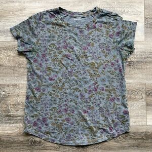 100% Cotton indigo Floral TShirt
